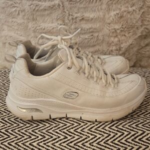 Skechers White Lace-Up Sneakers